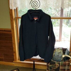 Expeditions Athletic Striped Teal Full Zippered Sz. XL Fleece Jacket w Pockets